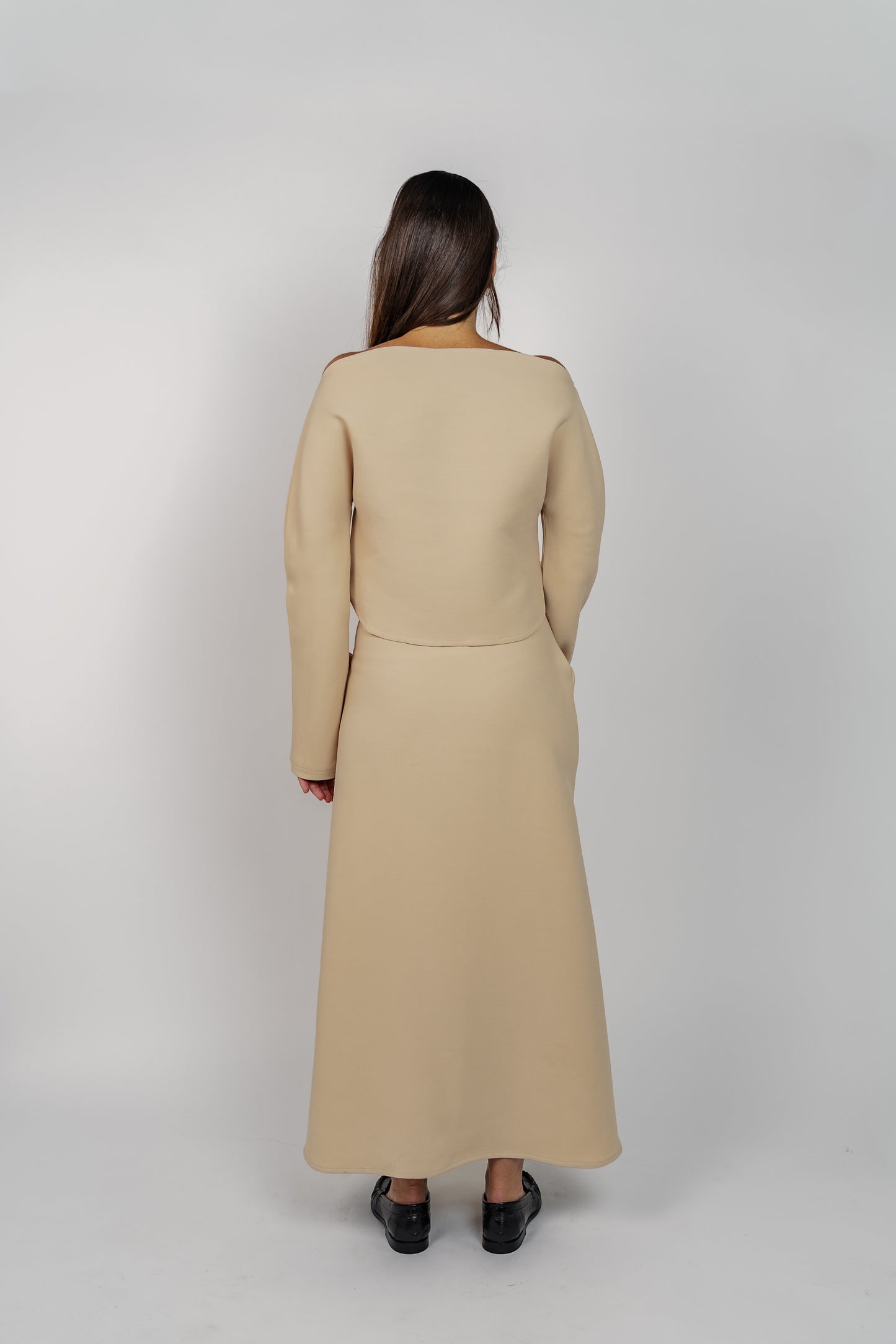 Top col bateau laine et soie