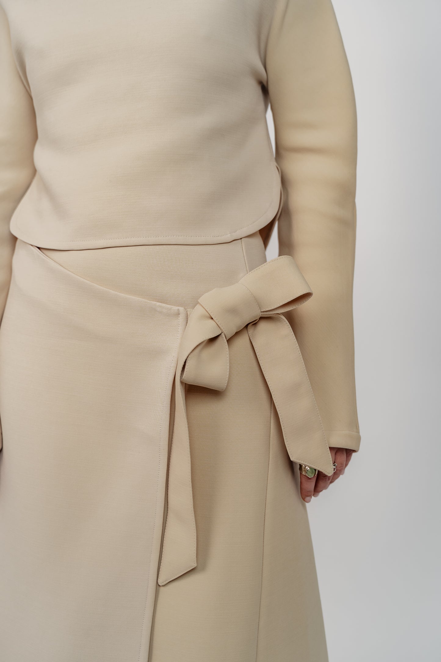 Jupe portefeuille laine et soie