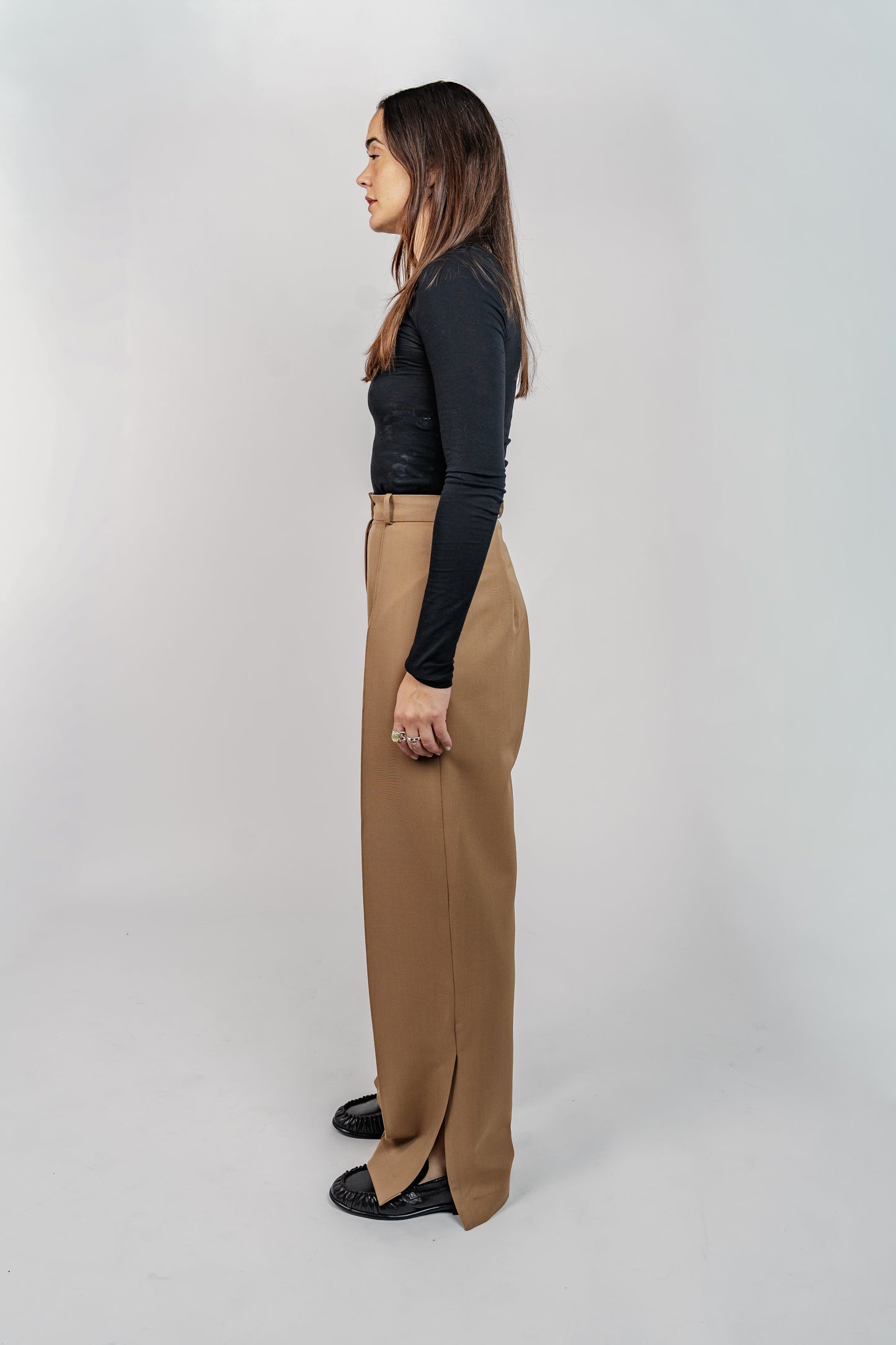 Pantalon en gabardine de laine